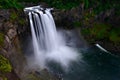 Scenic waterfall, rocks and forest. Royalty Free Stock Photo